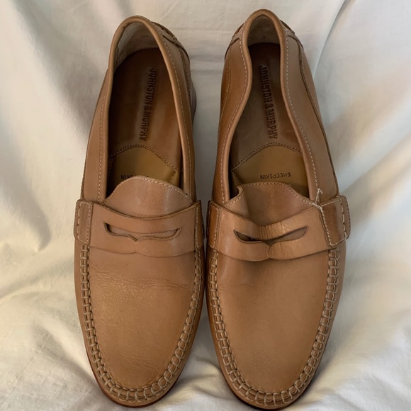 Johnston & Murphy light tan leather penny loafers - Picture 3 of 7